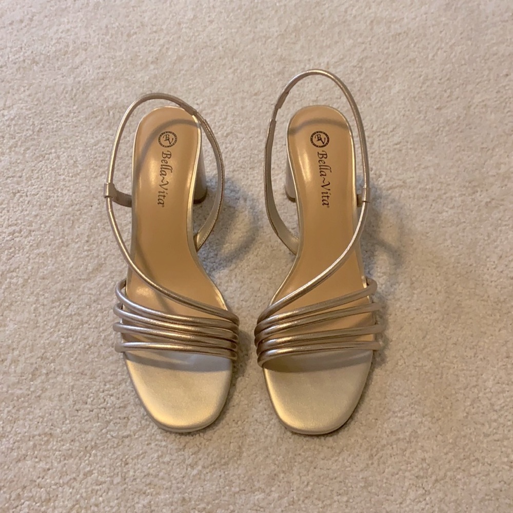 Never Worn Gold Leather heels